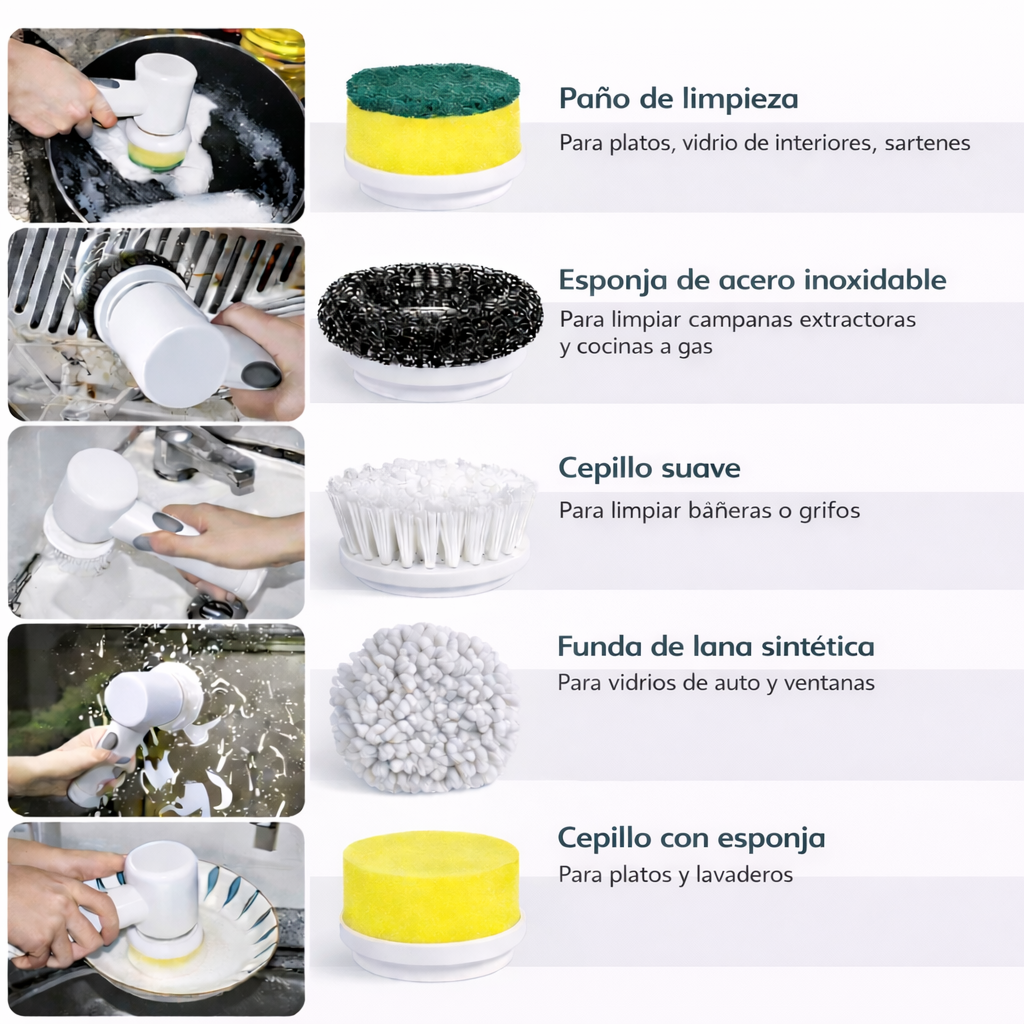 Cepillo Eléctrico de Limpieza 5 en 1
